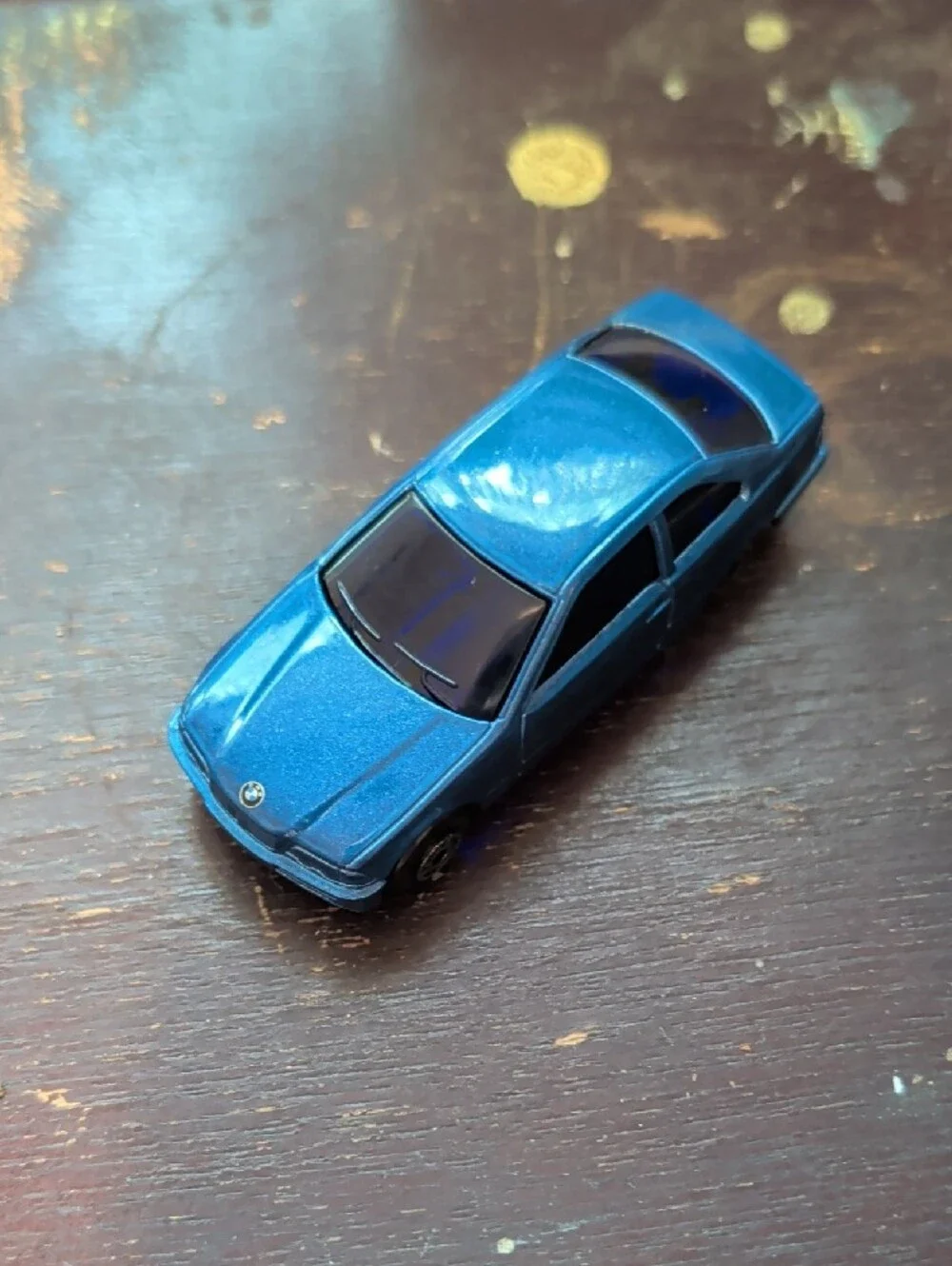 BMW Metallic Blue Toy Sedan with Dark Window Accents